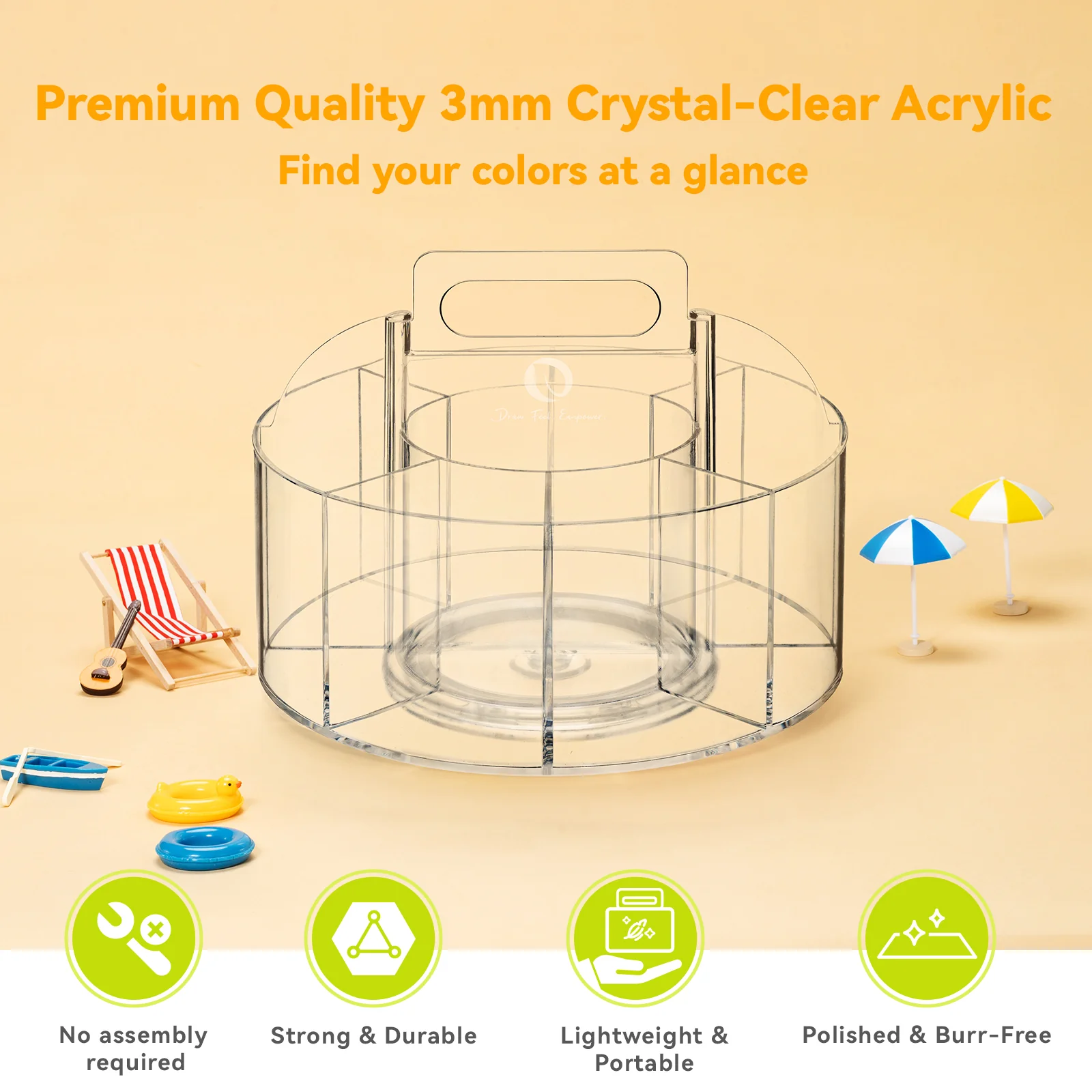 Ohuhu 360° Rotating Clear Acrylic Marker Organizer - Image 11