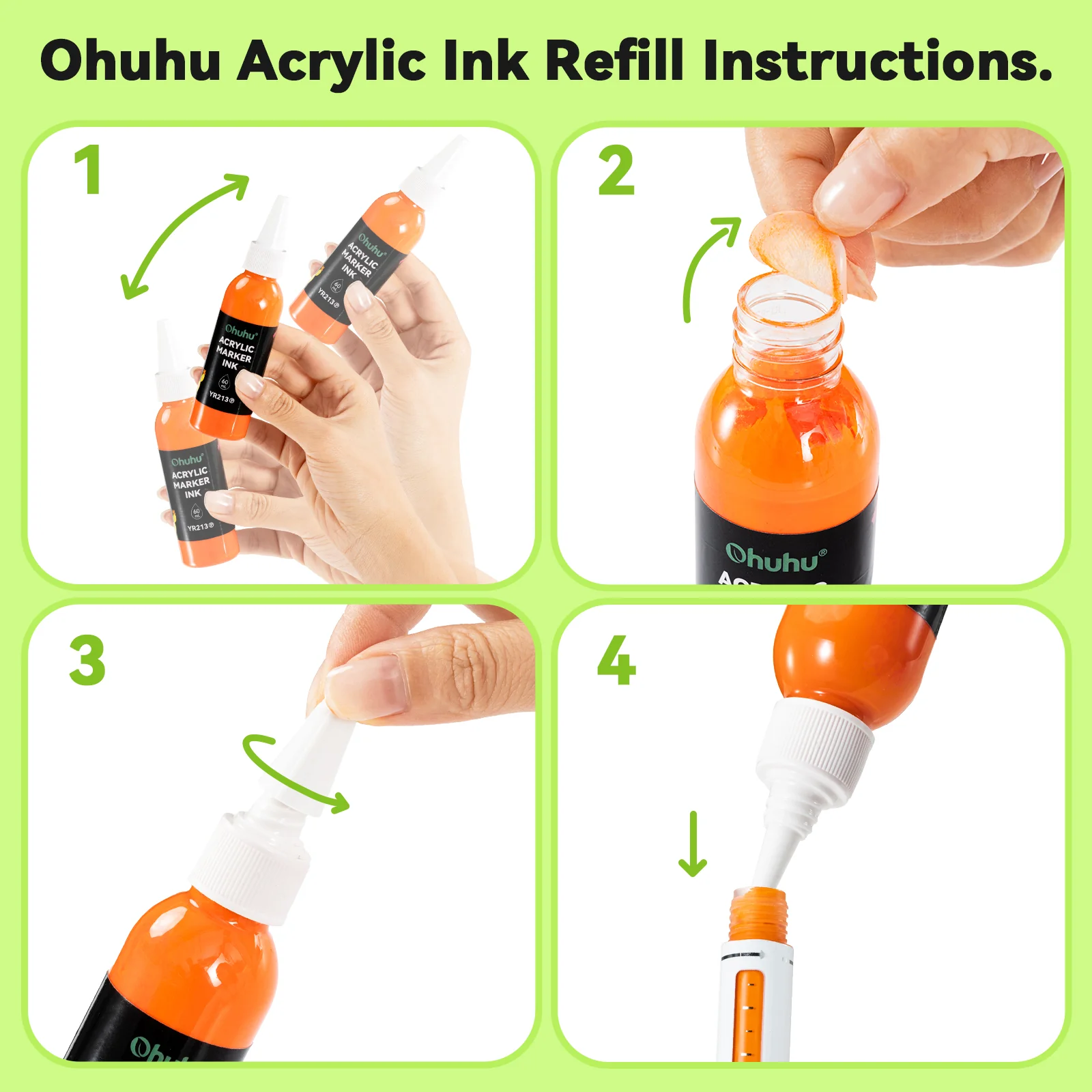 Ohuhu Acrylic Marker Ink Refill for Mauna Kea & Hanauma Series - Image 57