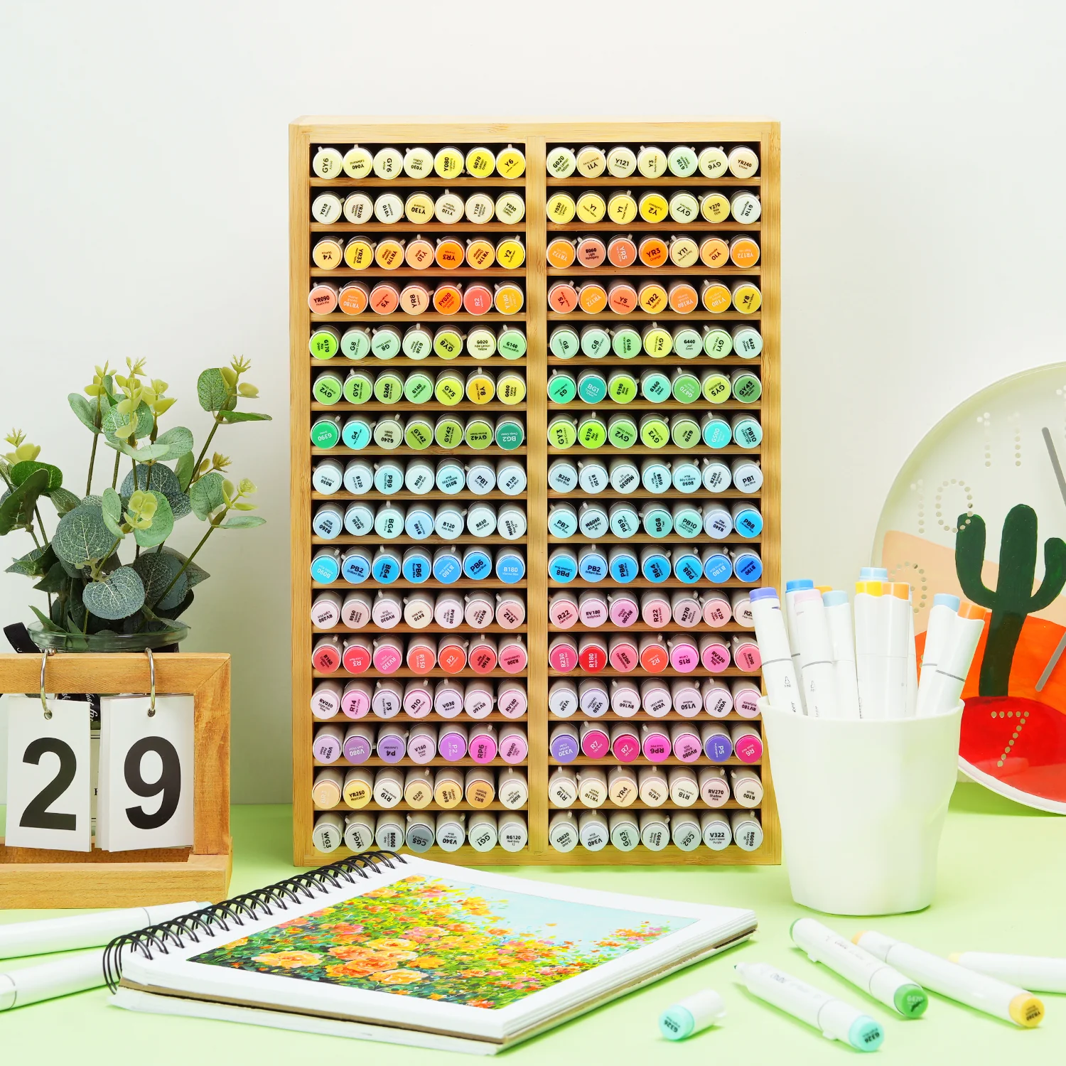Ohuhu Bamboo Marker Organizer - Image 2