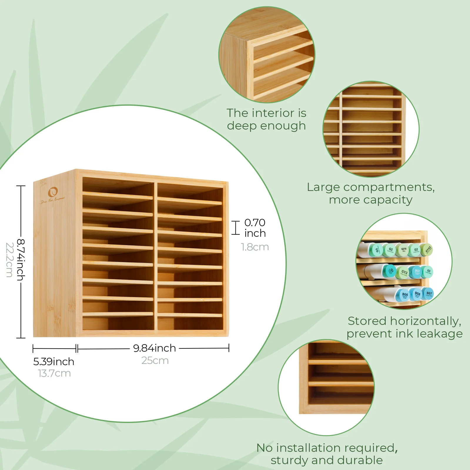 Ohuhu Bamboo Marker Organizer - Image 34