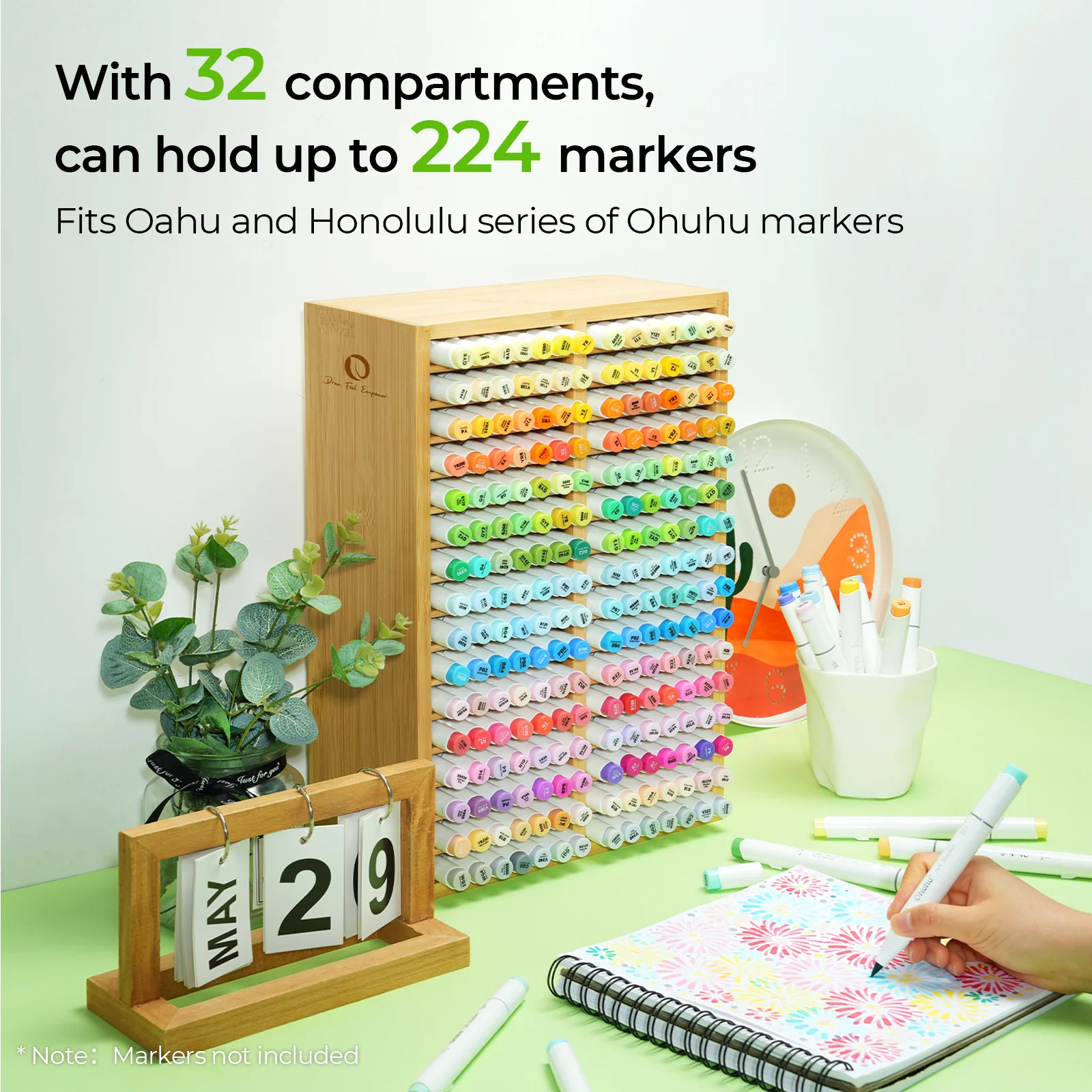 Ohuhu Bamboo Marker Organizer - Image 29