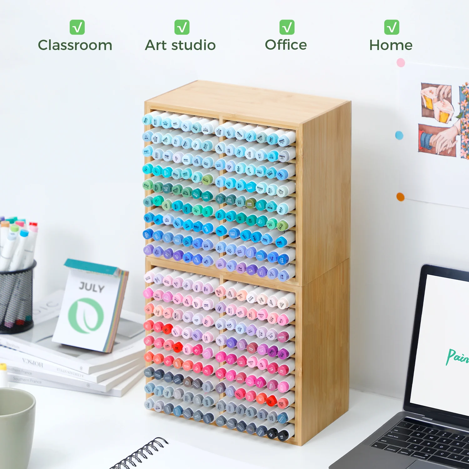 Ohuhu Bamboo Marker Organizer (Mexico Exclusive) - Image 6