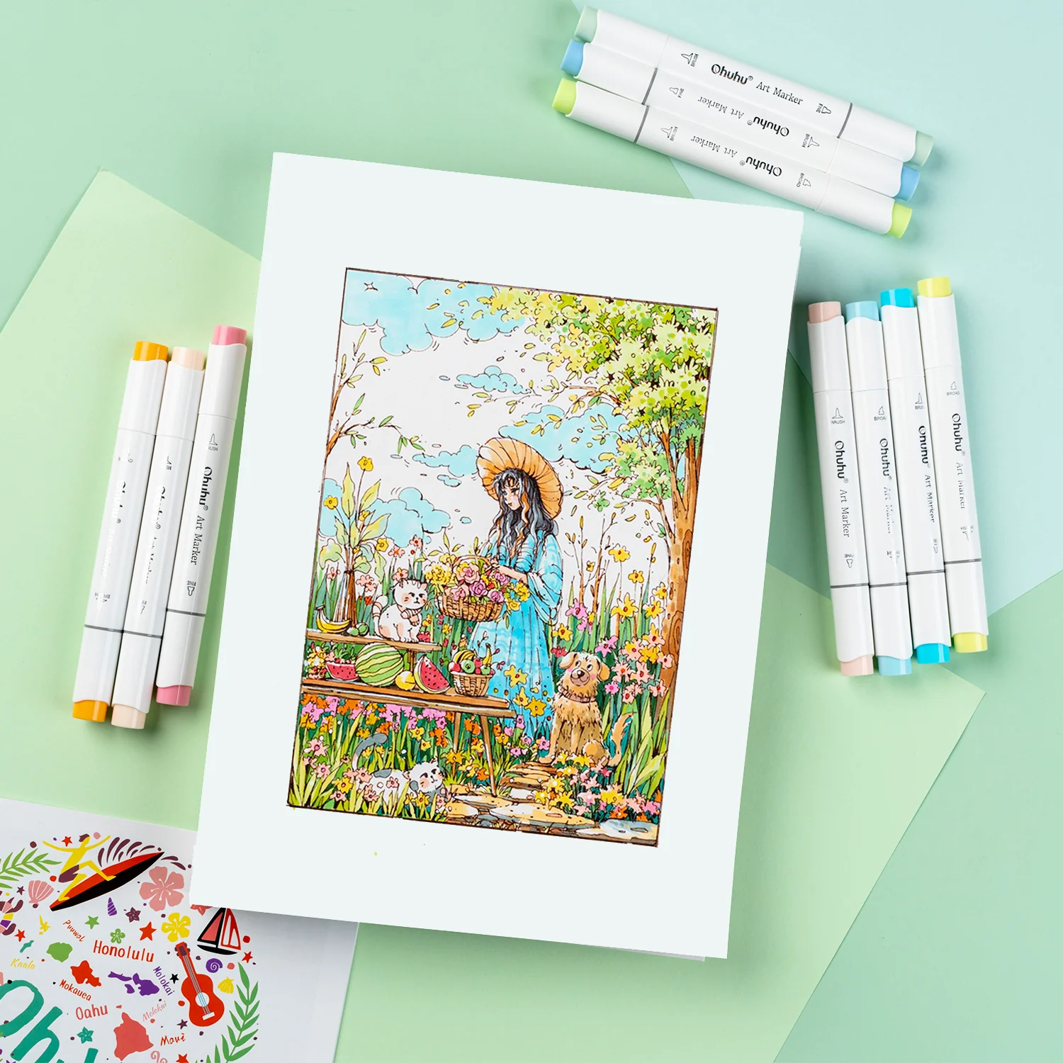Ohuhu Bleedproof Double-Sided Marker Pad, Glue-Bound - Image 17
