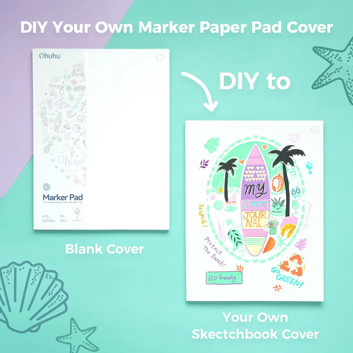 Ohuhu Bleedproof Double-Sided Marker Pad, Glue-Bound - Image 9