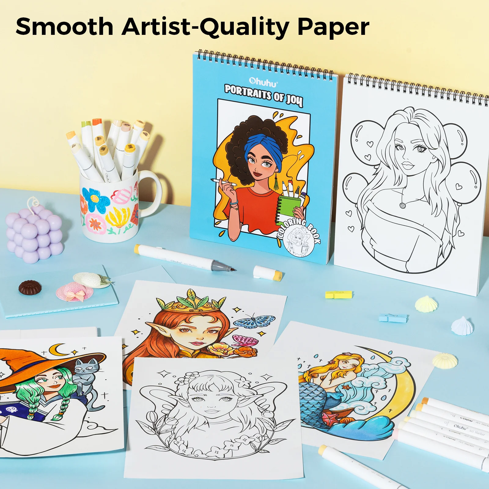 Ohuhu Double-Sided Bleedproof Coloring Book - Image 11