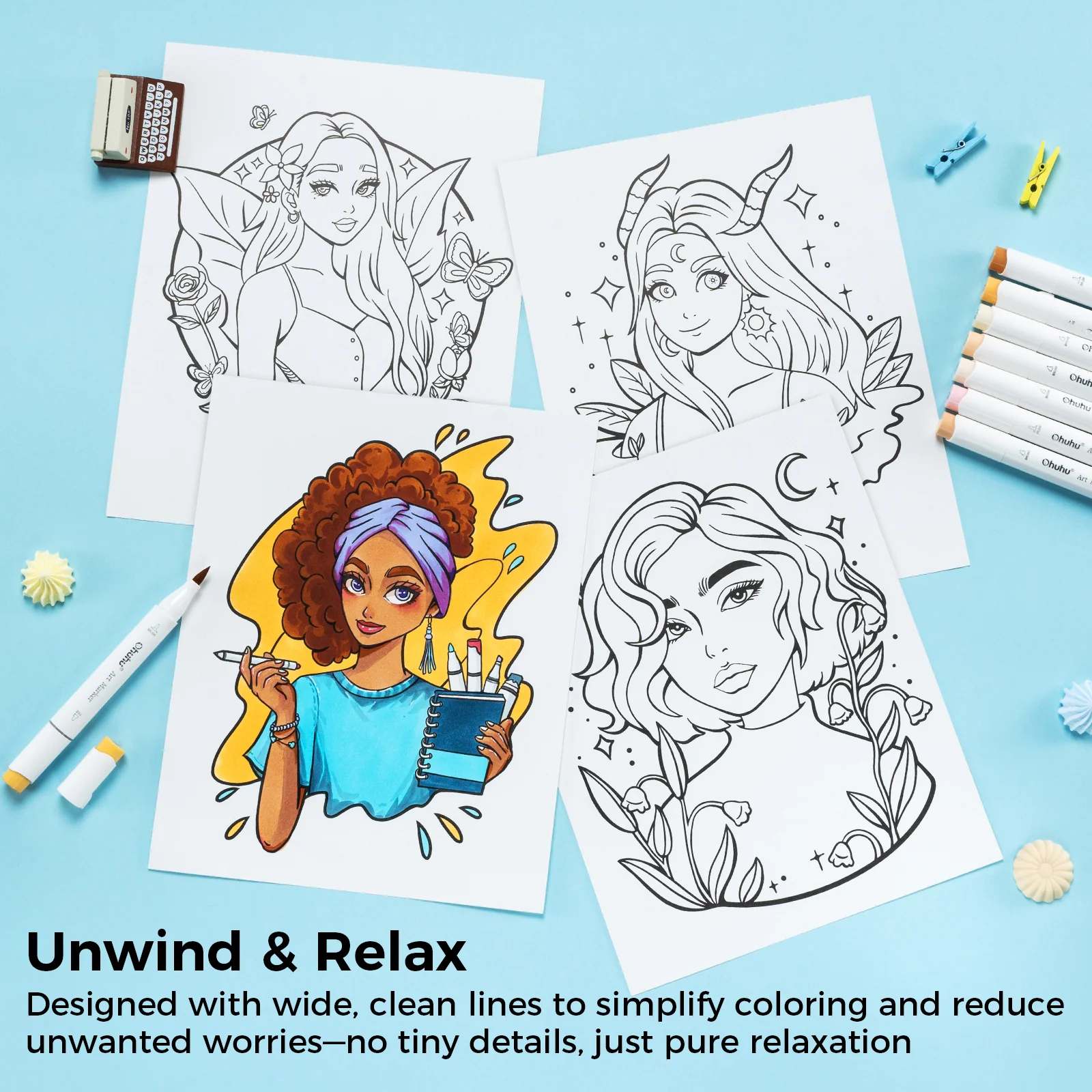 Ohuhu Double-Sided Bleedproof Coloring Book - Image 12