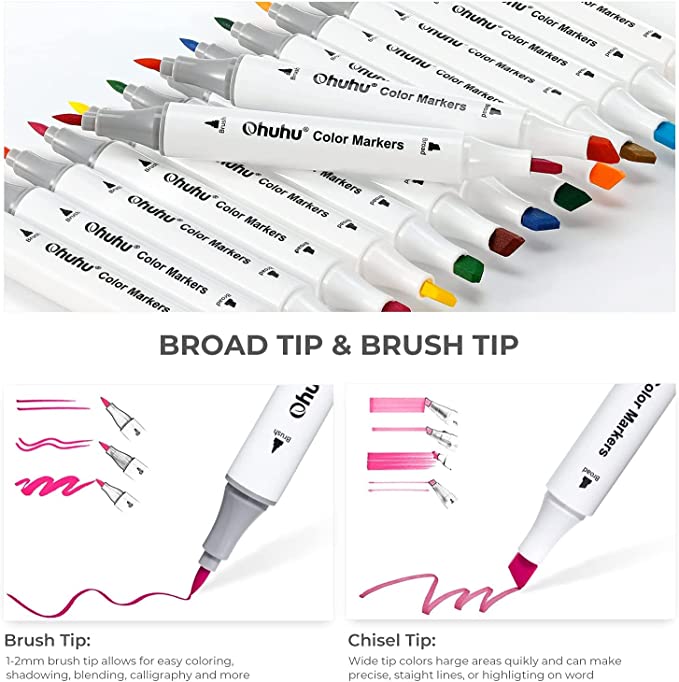 Ohuhu Dual Tips Water-Based Art Markers - Image 2