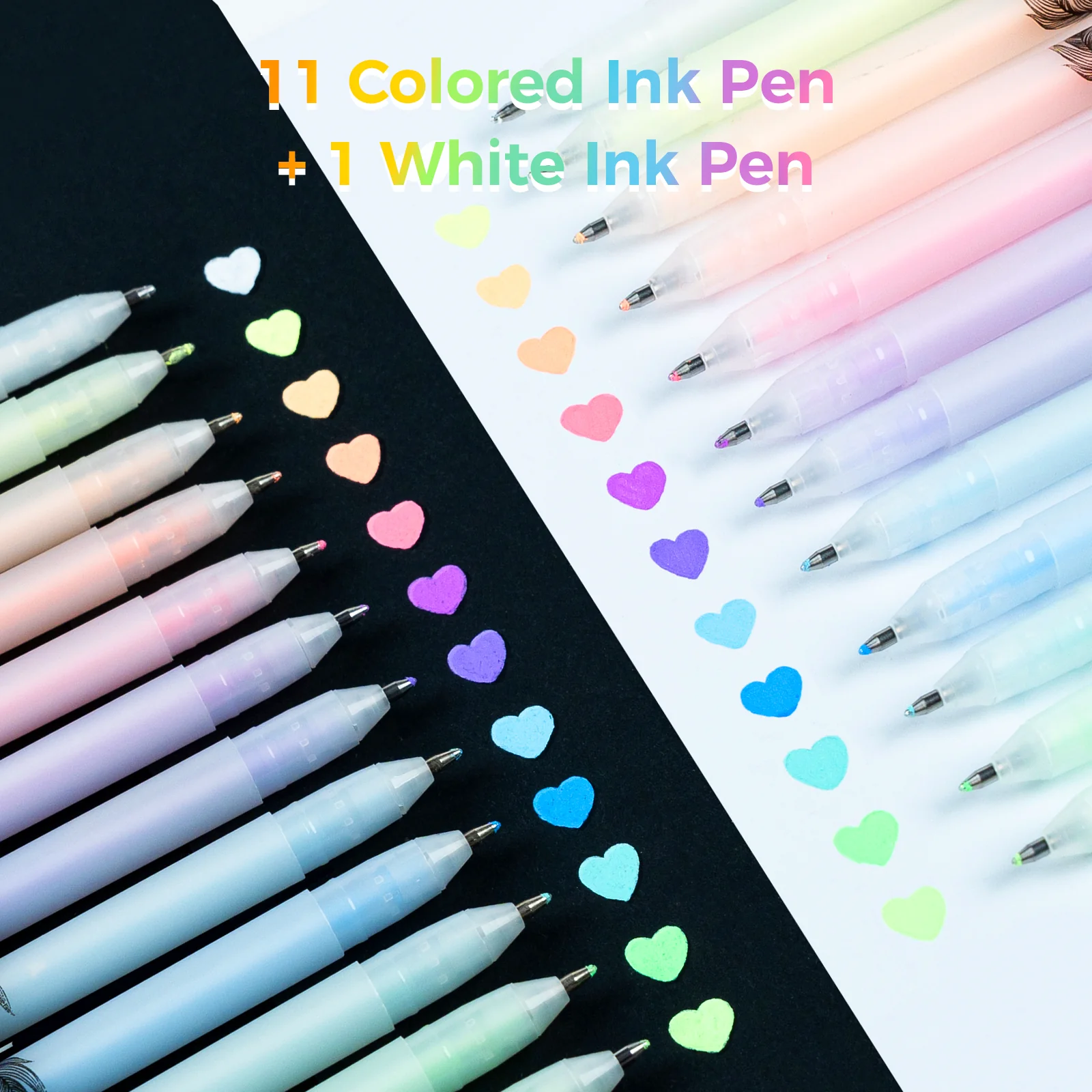 Ohuhu Gel Pens - Gold, Silver, White & Colorful 12-Pack - Image 15