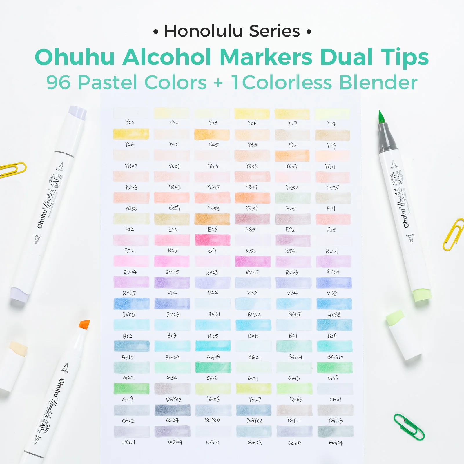 Ohuhu Honolulu 96 Pastel Colors Alcohol Art Markers - Sweetness & Blossoming (Australia Domestic Shipping) - Image 19