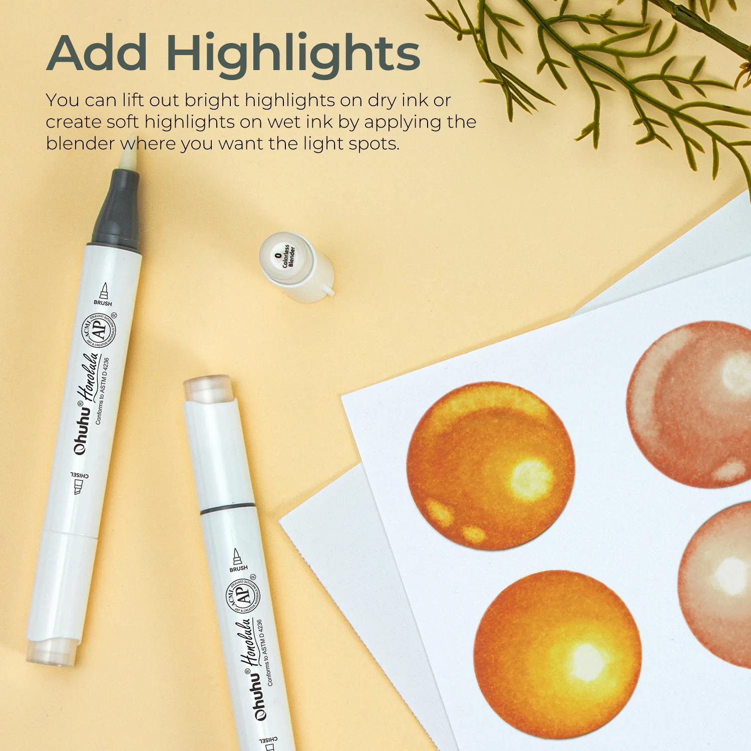 Ohuhu Honolulu Colorless Blender Marker - Pack of 6 (Europe Only) - Image 4