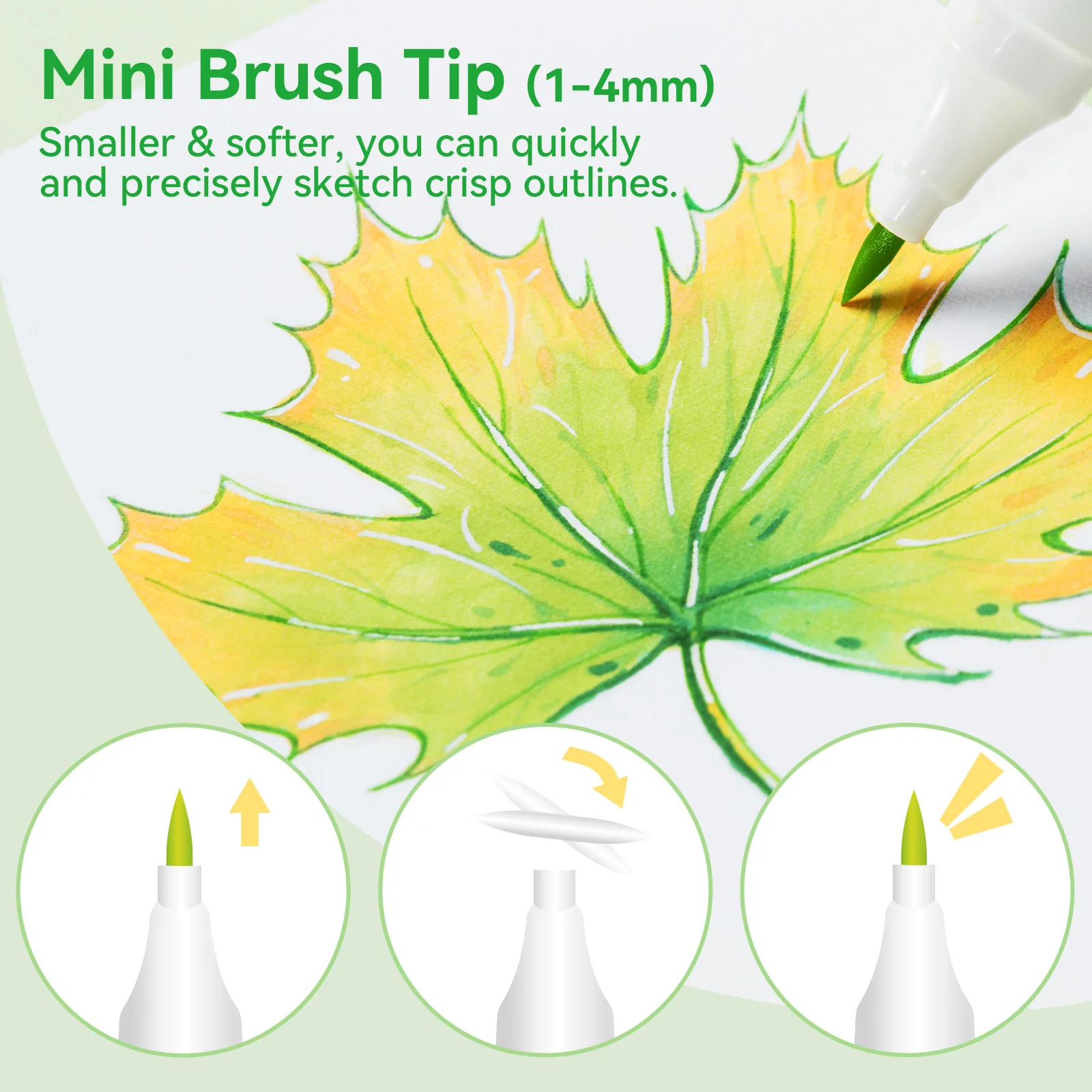 Ohuhu Kaala B Dual Tips Alcohol Art Markers, Slim Broad & Mini Brush - Image 12
