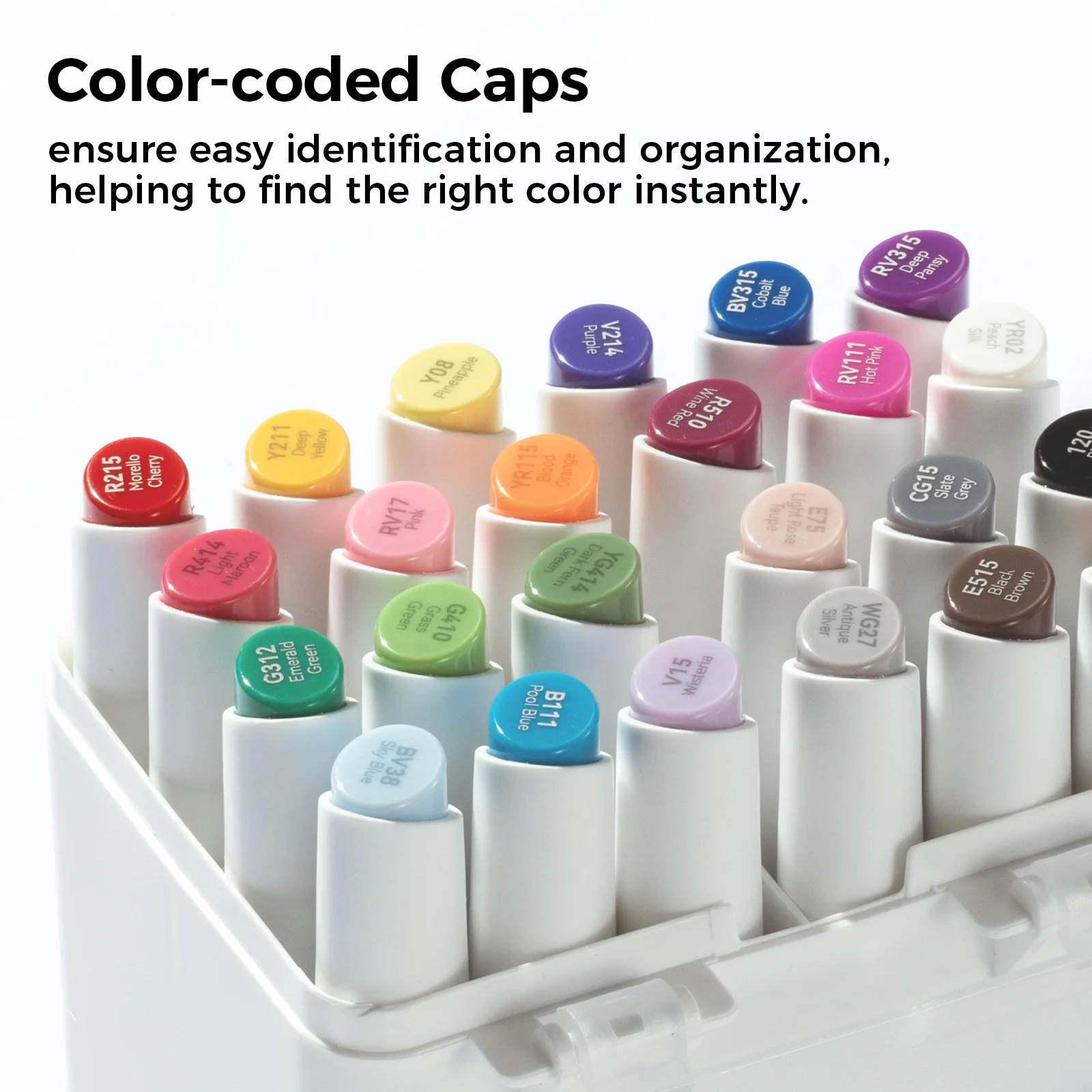 Ohuhu Kaala Slim Broad and Fine Dual Tips Alcohol Art Markers - 24 Basic Colors - Image 23