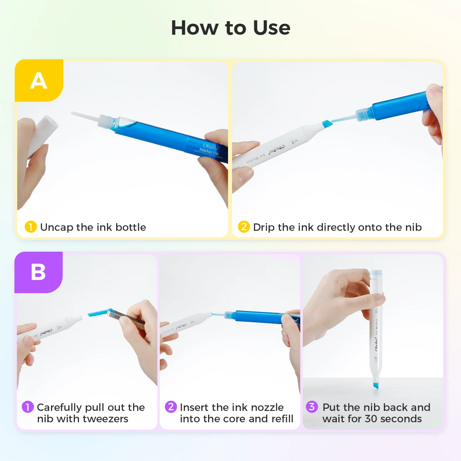 Ohuhu Marker Ink E415 / E557 / BR1 Refill for Alcohol marker - Image 4