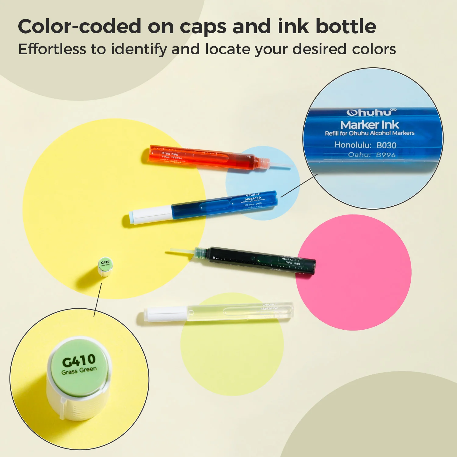 Ohuhu Marker Ink E44 / E160 Refill for Alcohol marker - Image 6