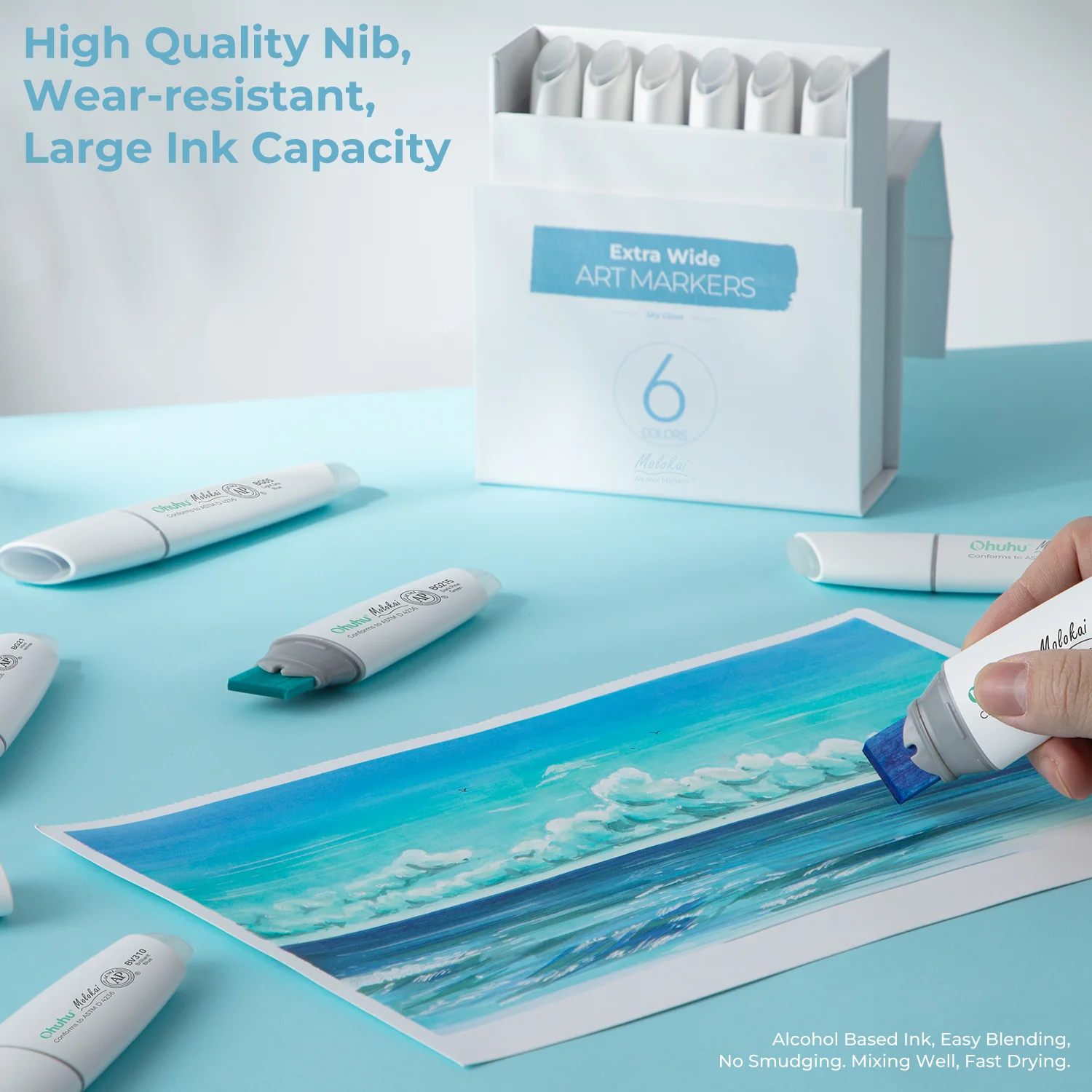 Ohuhu Molokai Four Tones Extra-wide Tip Alcohol Art Markers (Europe Only) - Image 16