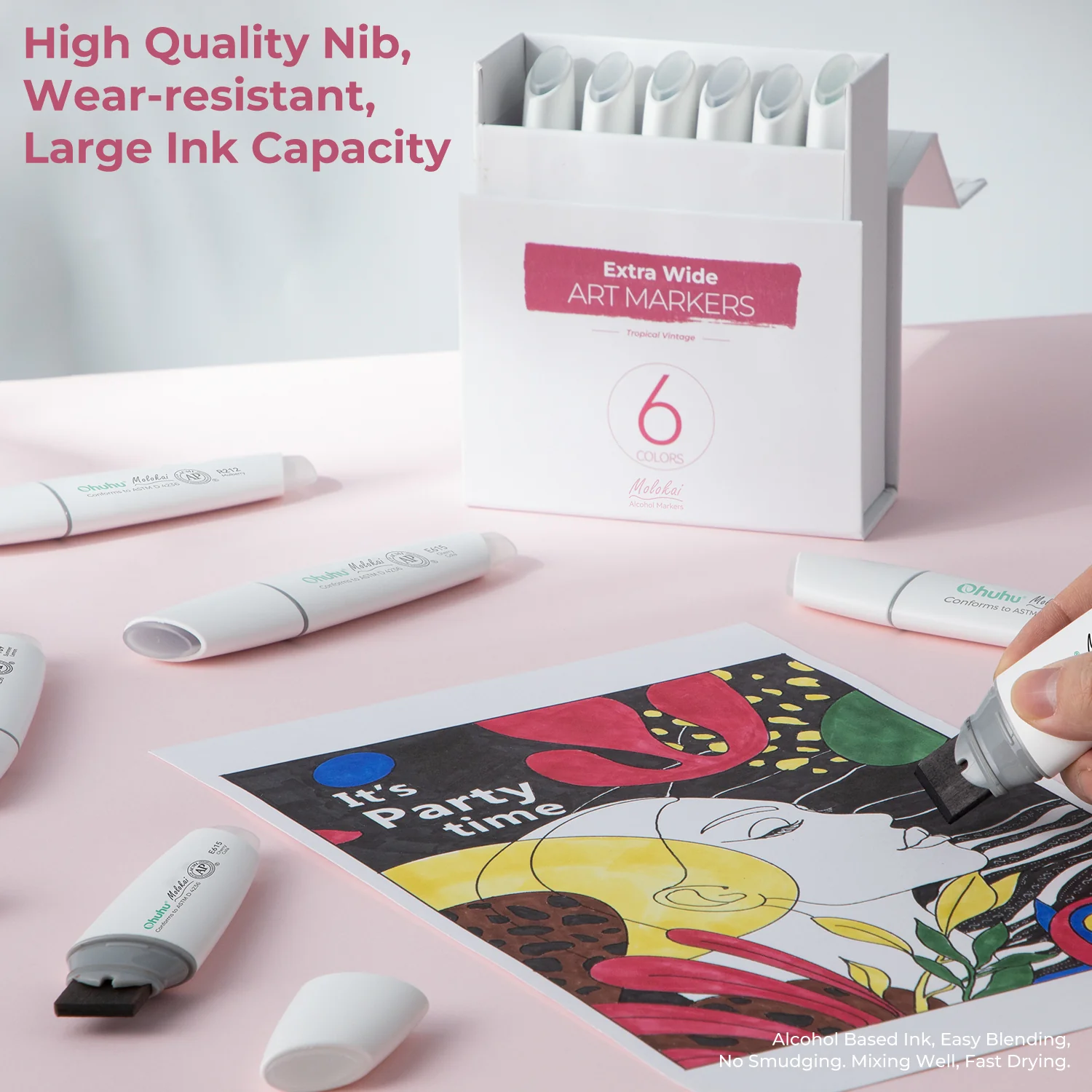 Ohuhu Molokai Four Tones Extra-wide Tip Alcohol Art Markers (Europe Only) - Image 22