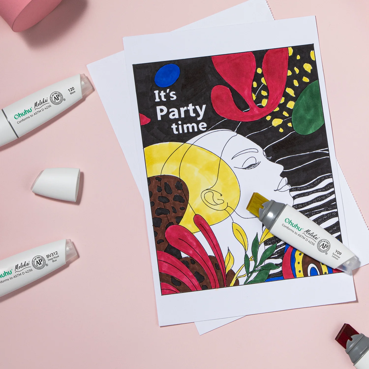 Ohuhu Molokai Four Tones Extra-wide Tip Alcohol Art Markers (Europe Only) - Image 24