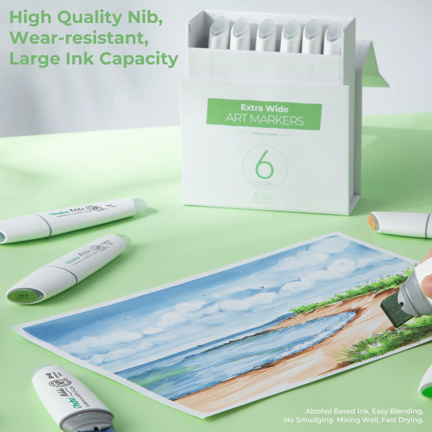 Ohuhu Molokai Four Tones Extra-wide Tip Alcohol Art Markers (Europe Only) - Image 4