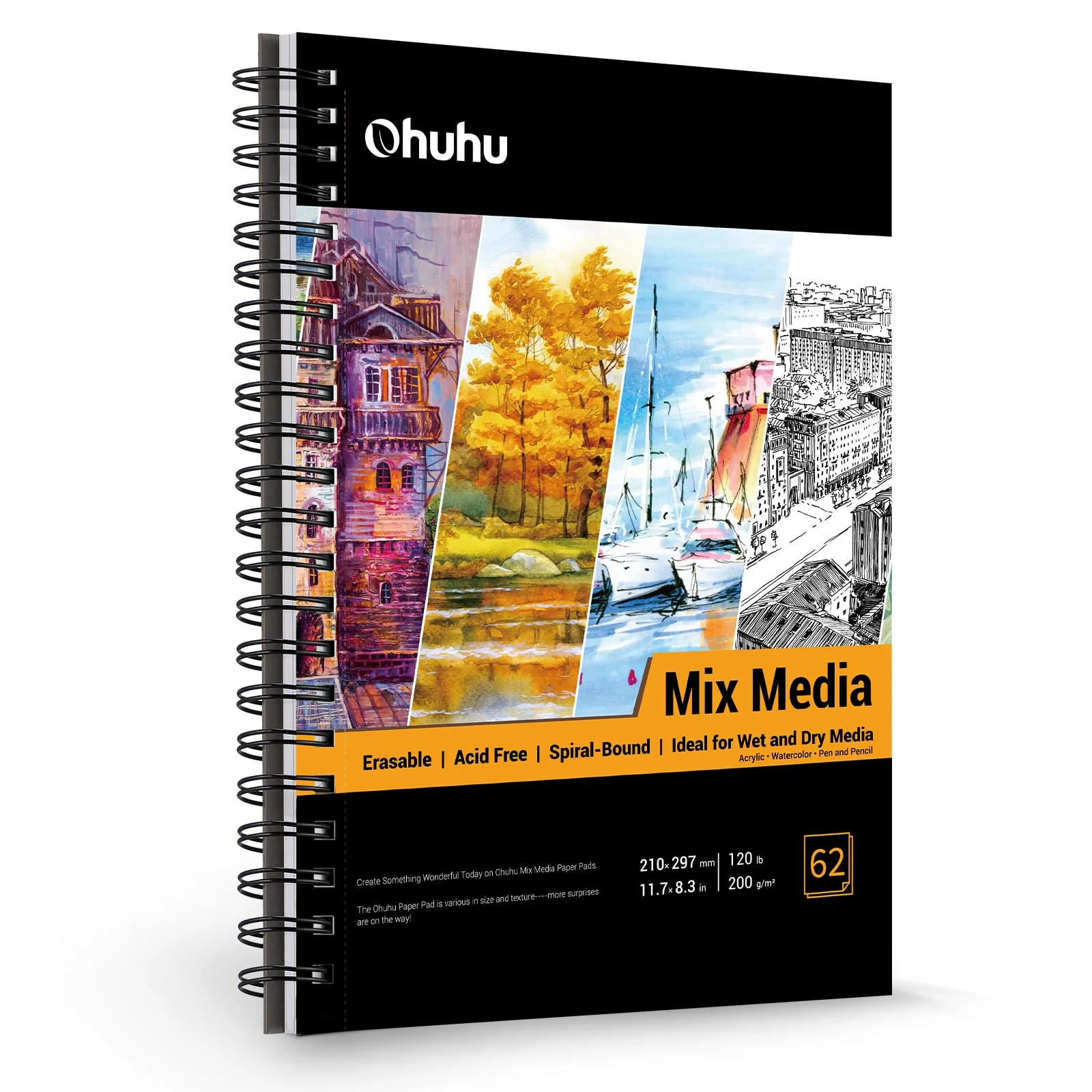 Ohuhu Spiral-Bound Mix Media Pad for Multiple Techniques - Image 10
