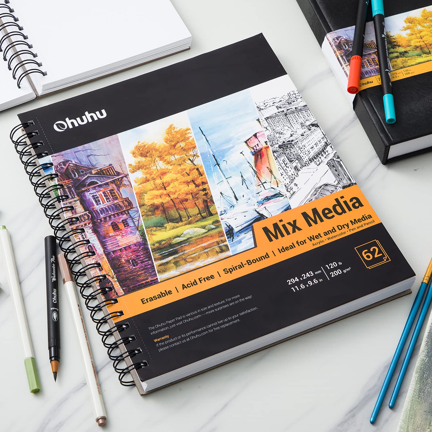 Ohuhu Spiral-Bound Mix Media Pad for Multiple Techniques (Europe Only) - Image 5