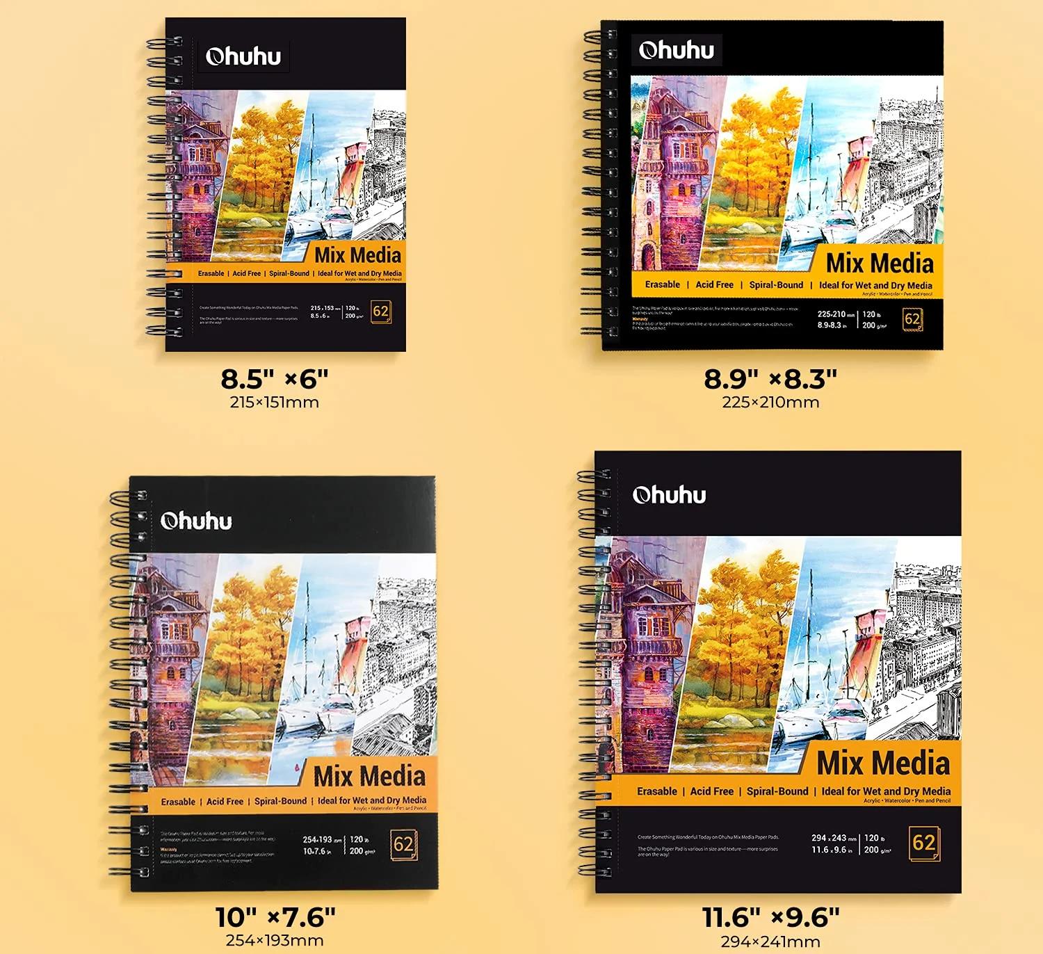 Ohuhu Spiral-Bound Mix Media Pad for Multiple Techniques (Australia Domestic Shipping) - Image 4