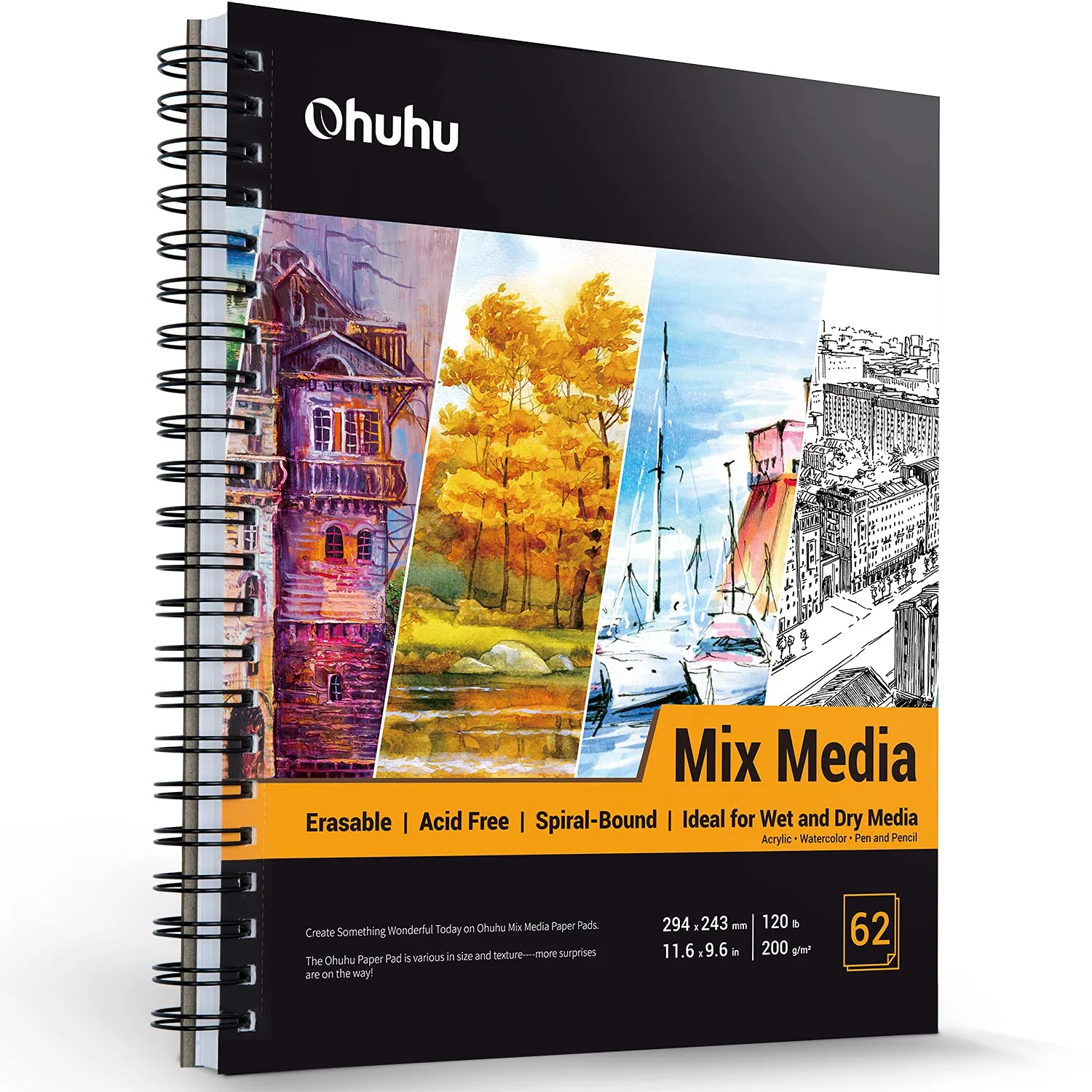 Ohuhu Spiral-Bound Mix Media Pad for Multiple Techniques (Australia Domestic Shipping) - Image 6